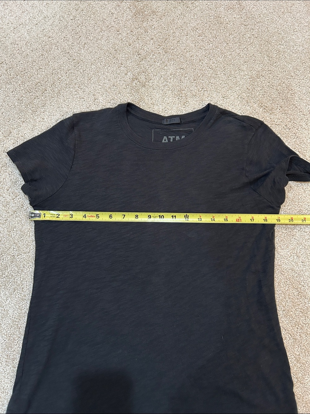 ATM Women’s Short Sleeve Slub Jersey Schoolboy Crew Neck Tee Black M - Picture 13 of 16